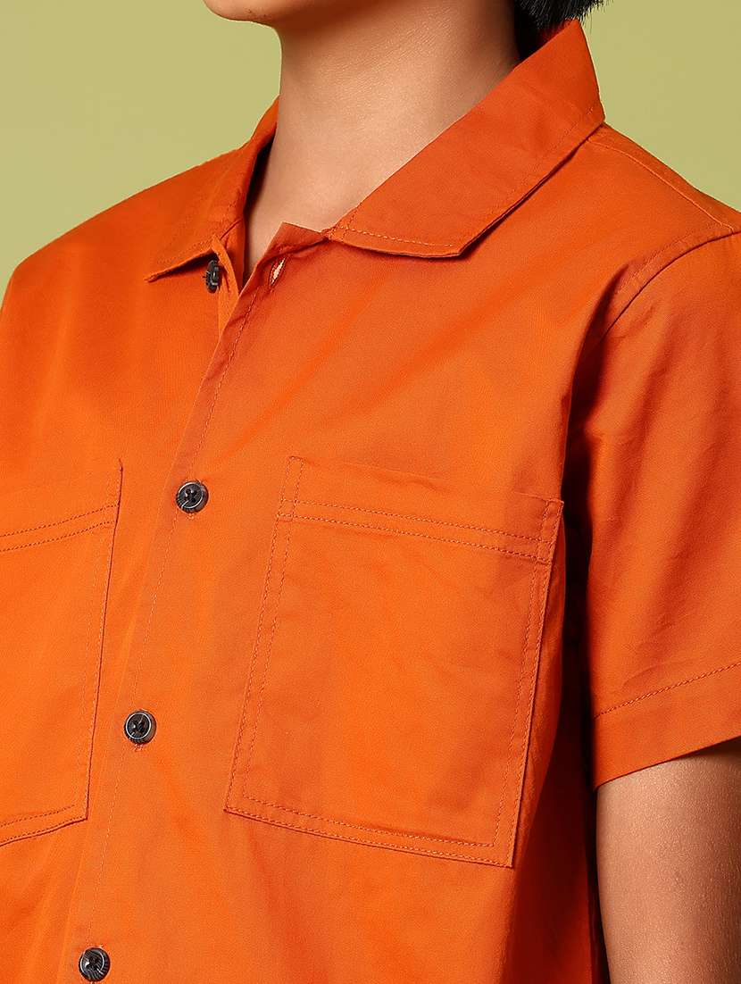 boys solid short sleeve casual shirt - 21951668 -  Standard Image - 5