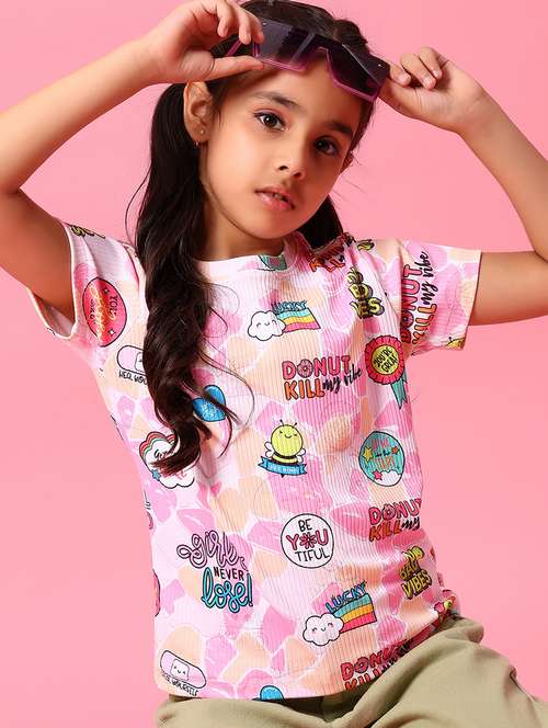 girls printed short sleeve tee - 21951720 - Standard Image - 0