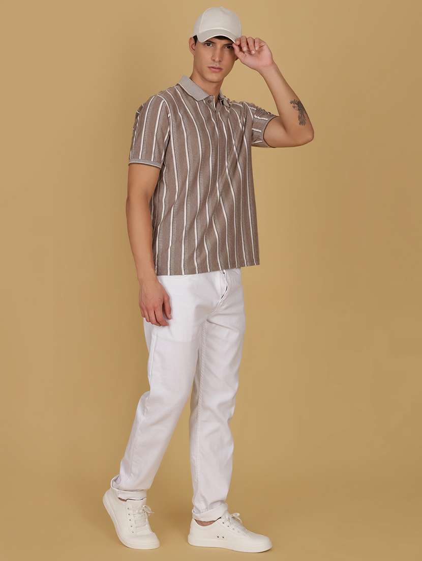 men striped short sleeve regular fit polo t-shirt - 21951748 -  Standard Image - 3