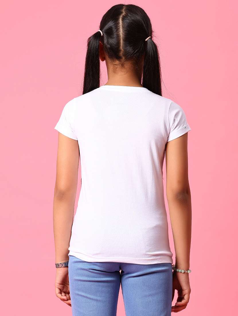 girls front print round neck tees - 21951756 -  Standard Image - 3
