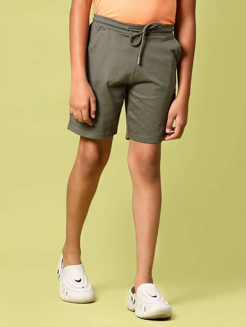 olive cotton shorts & three fourth - 21951783 - Zoom Image - 0