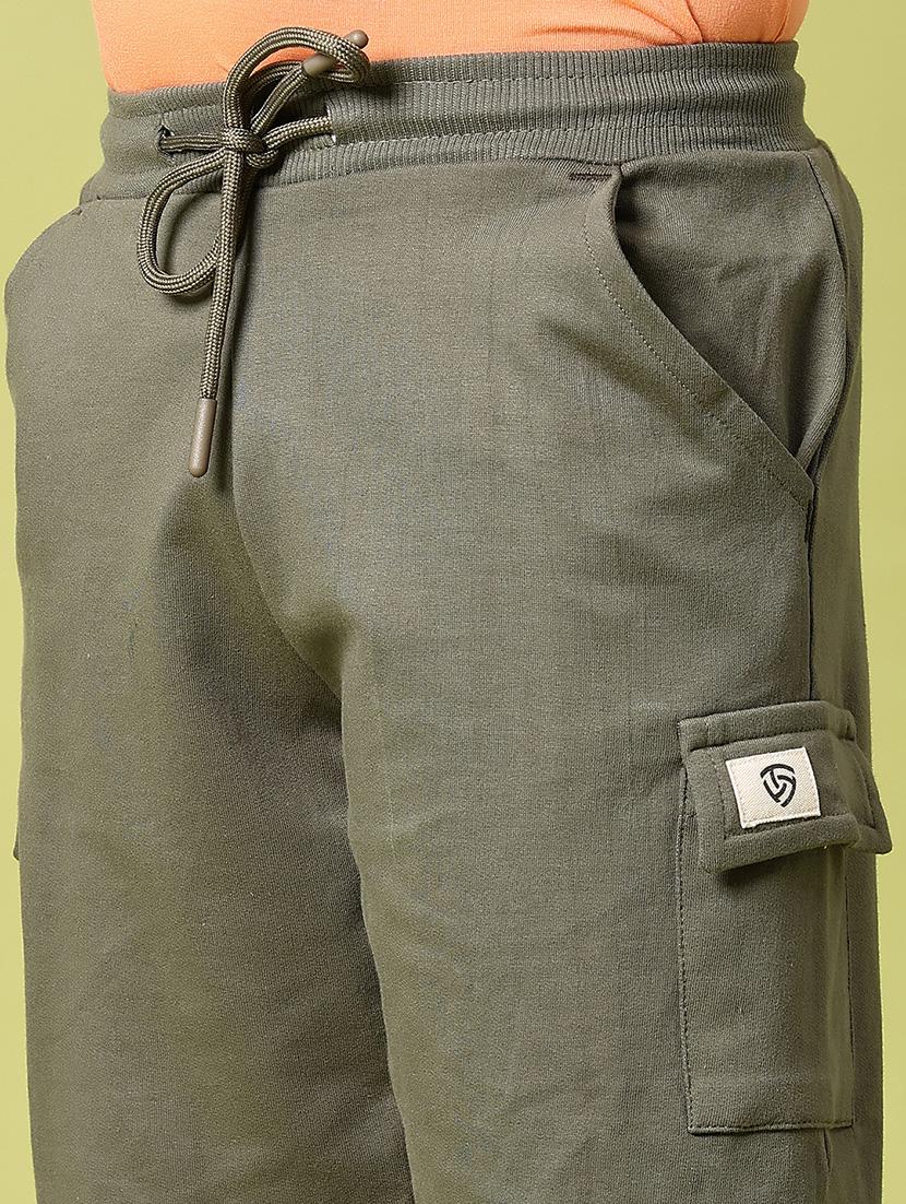 olive cotton shorts & three fourth - 21951783 - Standard Image - 5