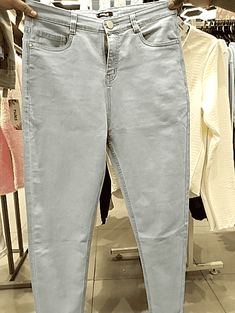 light blue satin lycra jeans - 21951842 - Standard Image - 0