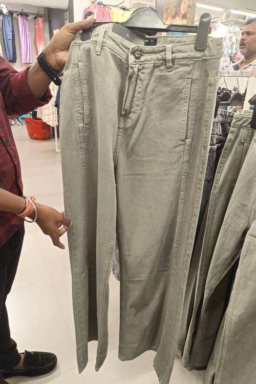 olive poly cotton jeans - 21951863 -  Standard Image - 0