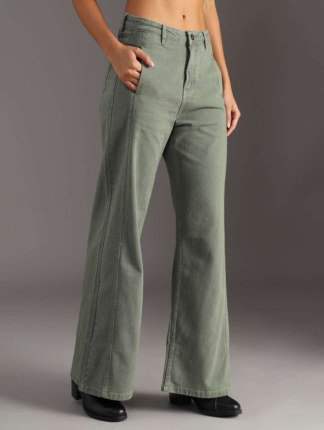 women solid mid rise wide leg jean - 21951863 -  Standard Image - 3