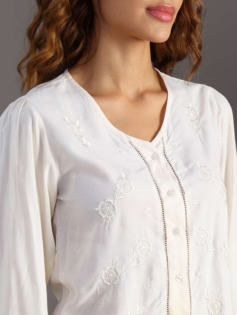 women embroidered long sleeve regular shirt - 21951866 -  Standard Image - 3