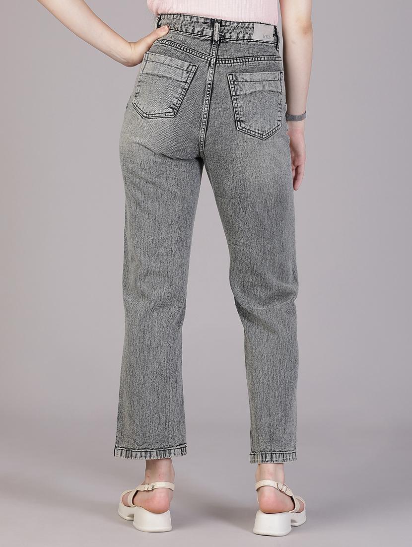 women grey high rise ankle length jeans - 21951877 - Standard Image - 3