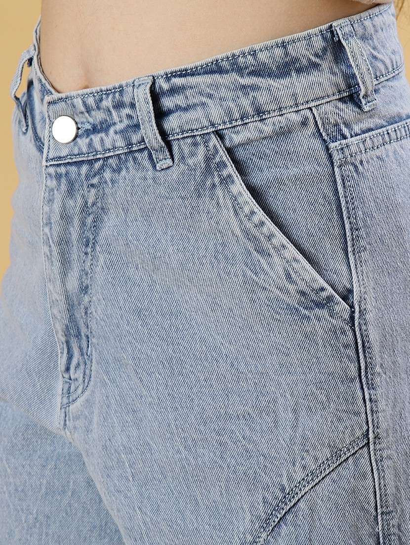 women solid mid rise regular fit cargo - 21951890 -  Standard Image - 5