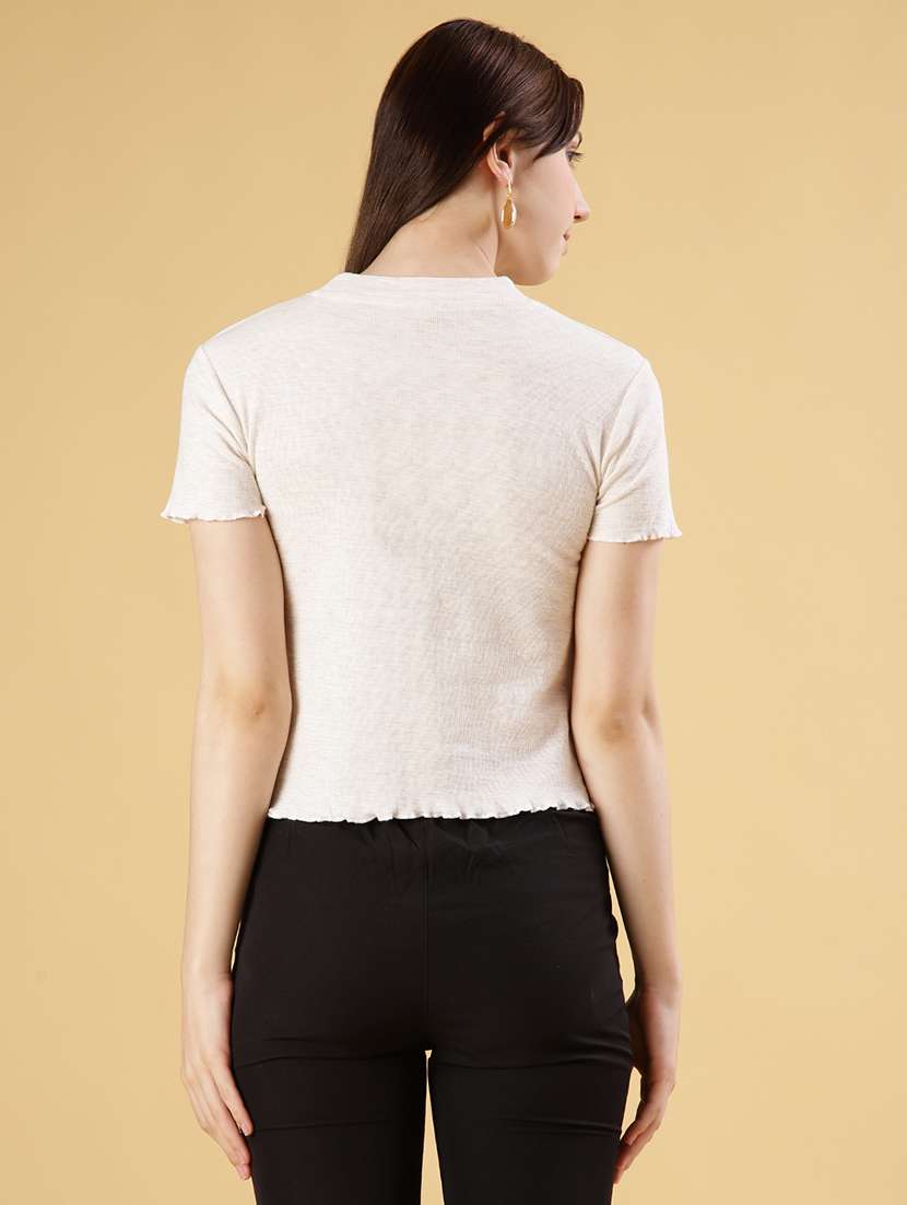 women solid with work short sleeve t-shirt - 21951898 - Standard Image - 3