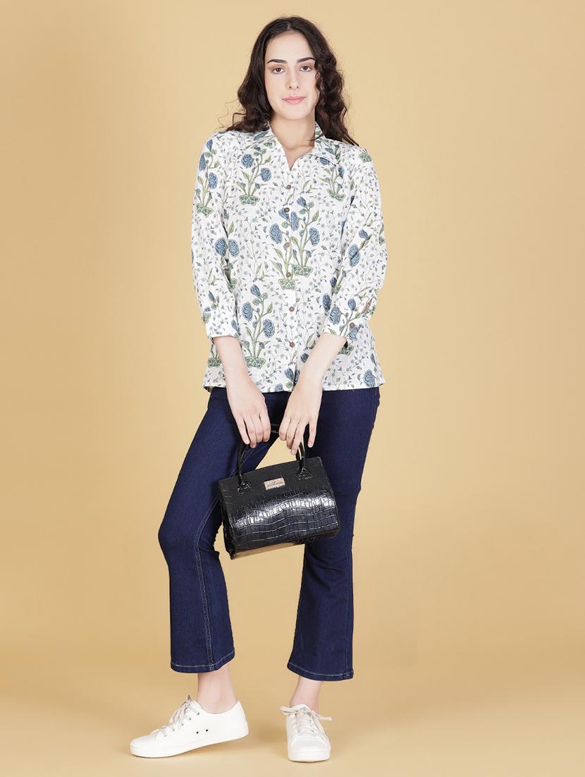 women printed collared regular shirt - 21951903 - Standard Image - 3