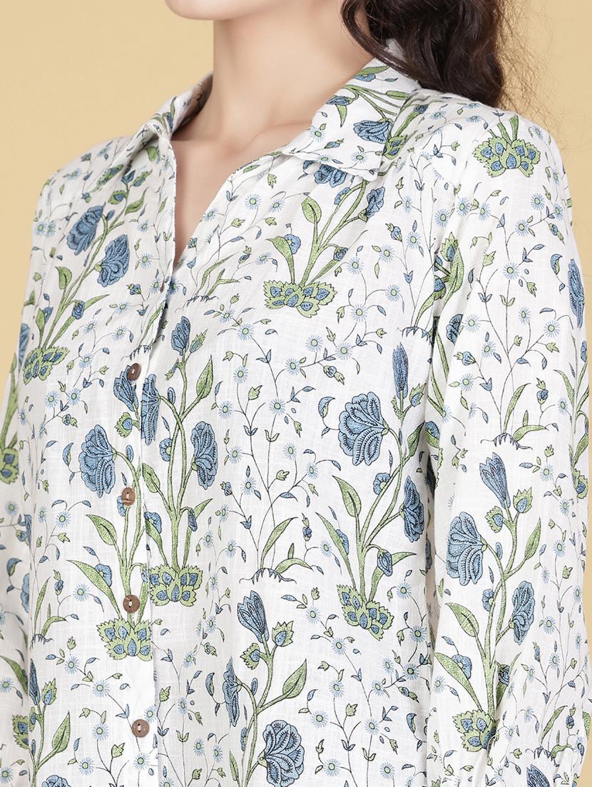 women printed collared regular shirt - 21951903 - Standard Image - 5