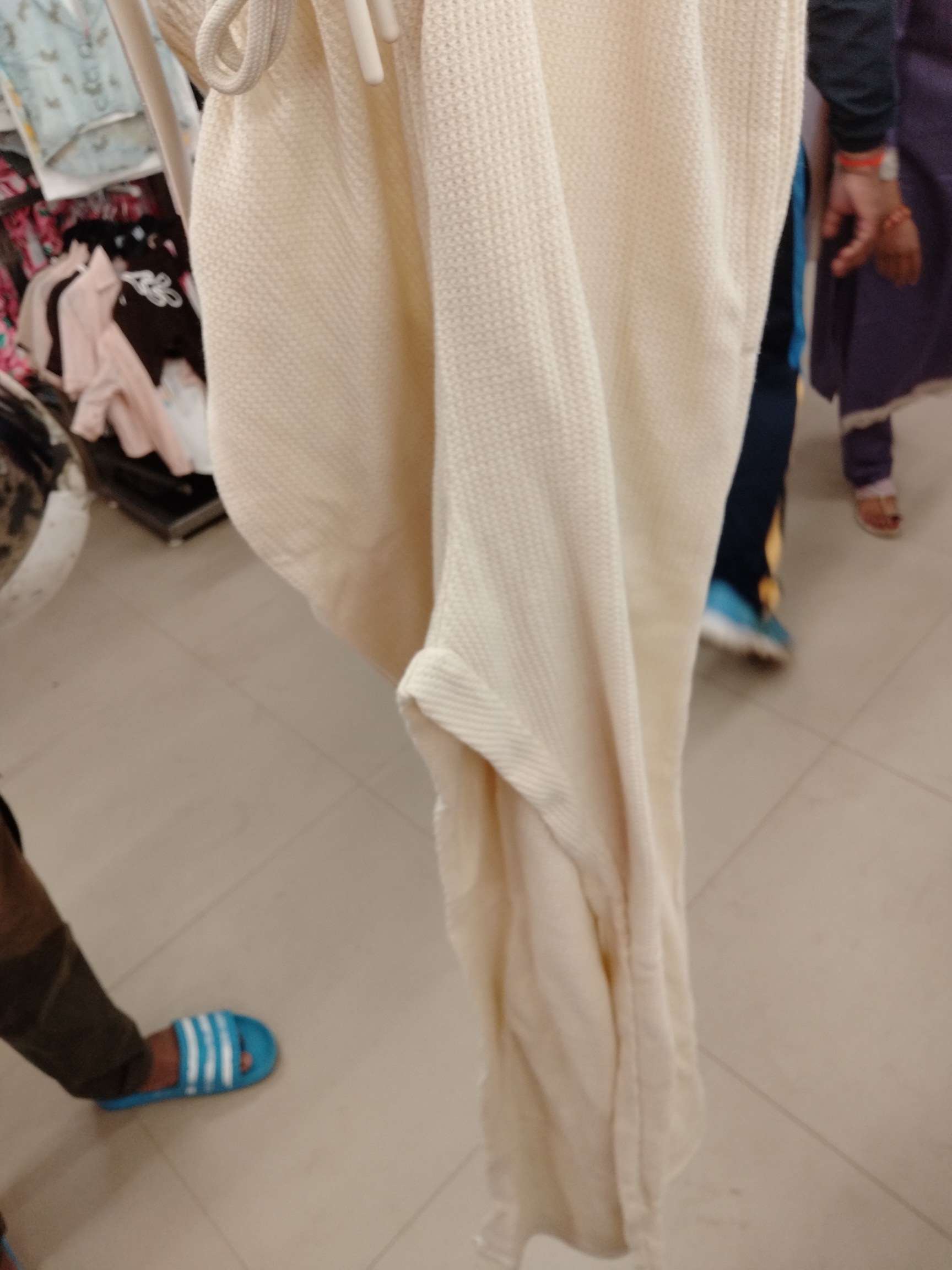 cream waffle knit track pants - 21951926 -  Zoom Image - 0