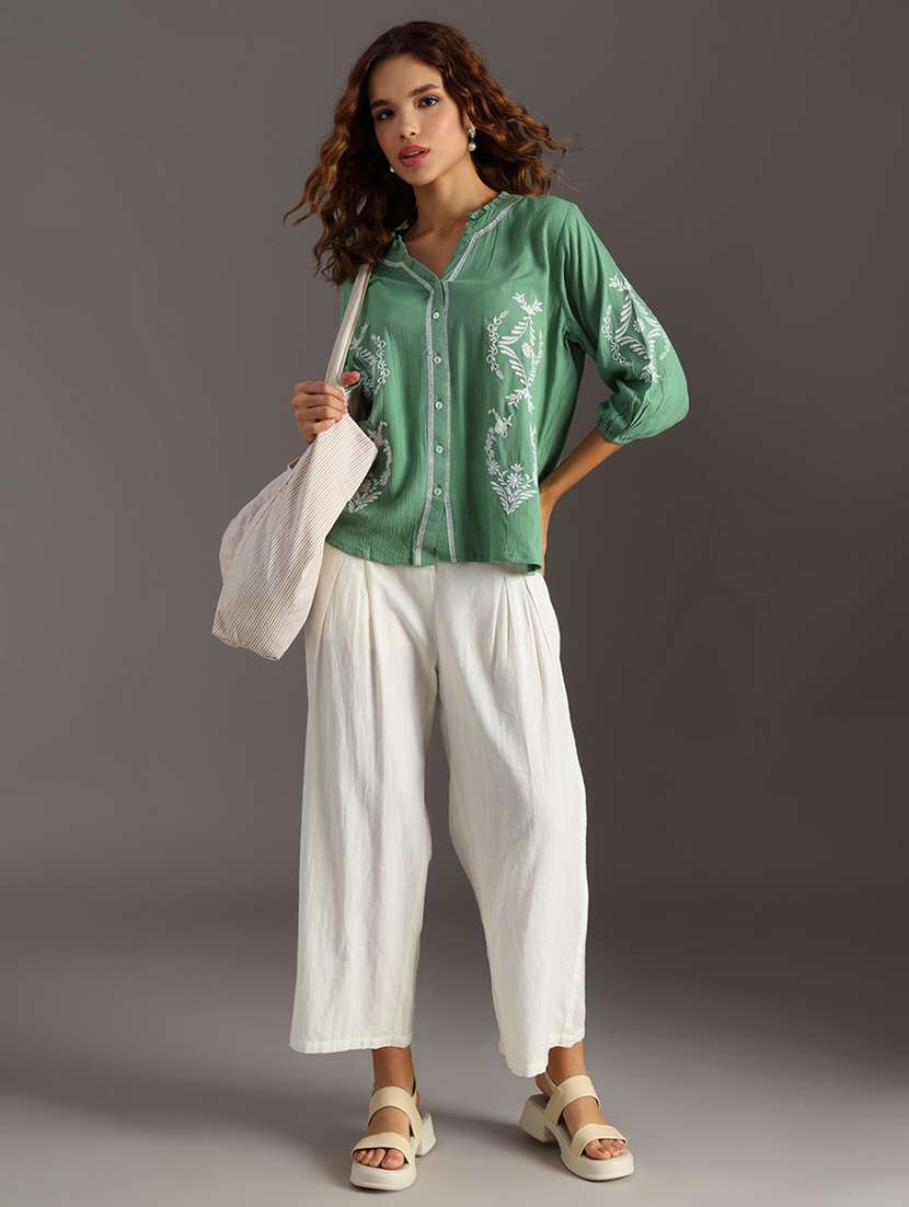 women embroidered long sleeve regular top - 21952059 -  Standard Image - 5