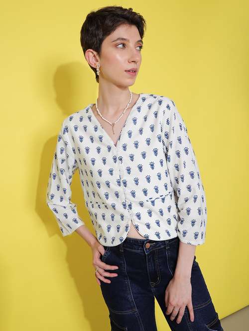 women white printed regular top - 21952074 -  Standard Image - 0