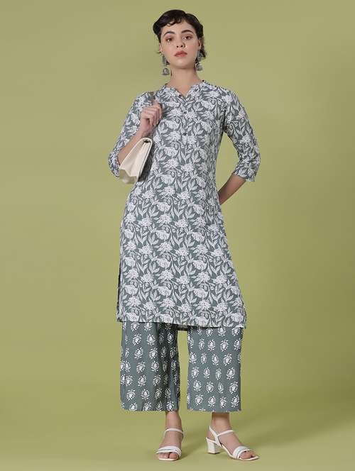 women printed kurta and palazzo set  - 21952093 -  Standard Image - 0