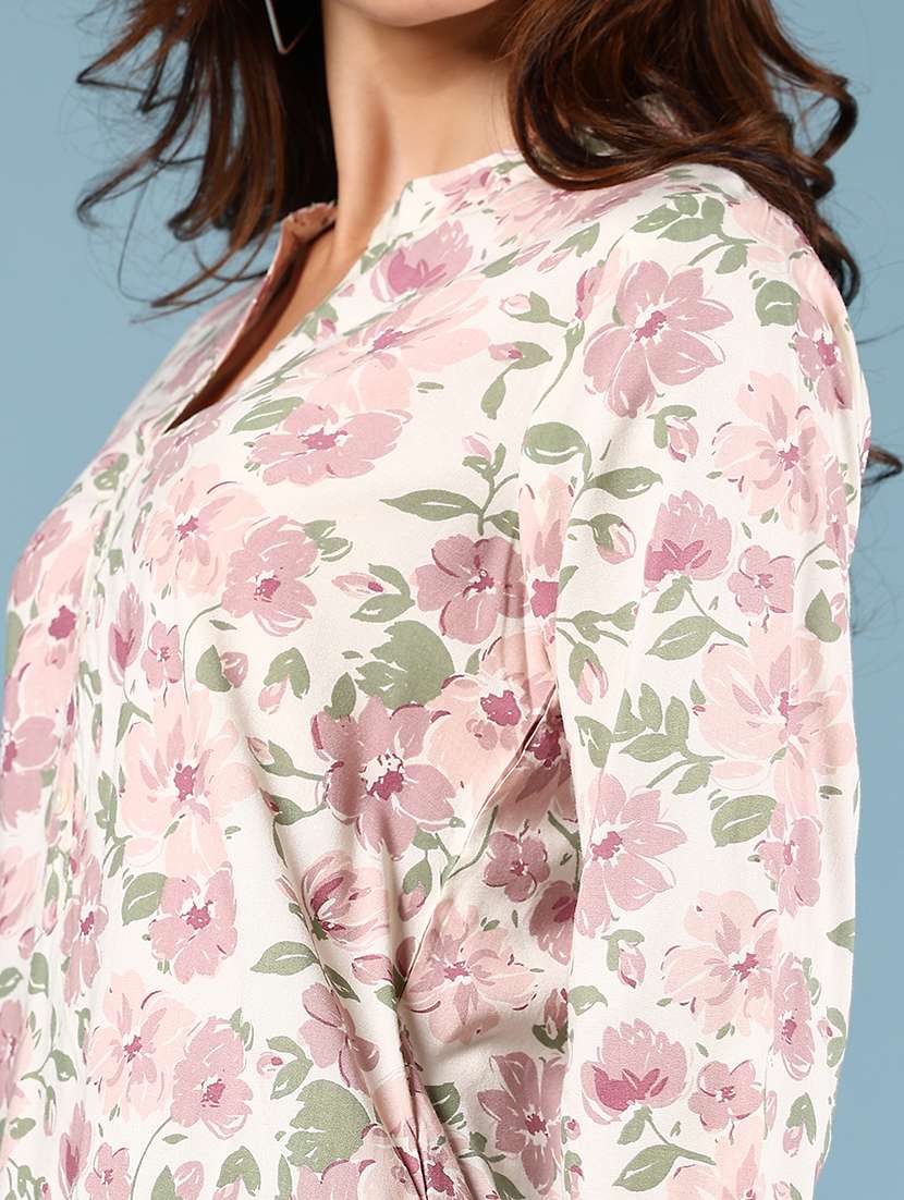 women printed three quarter sleeve kurti - 21952095 -  Standard Image - 5