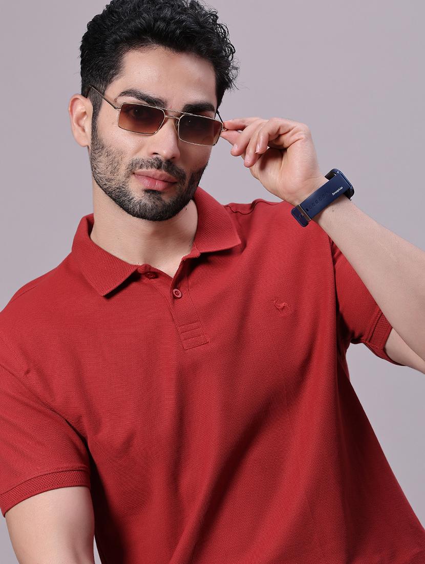 men solid short sleeve regular fit polo t-shirt