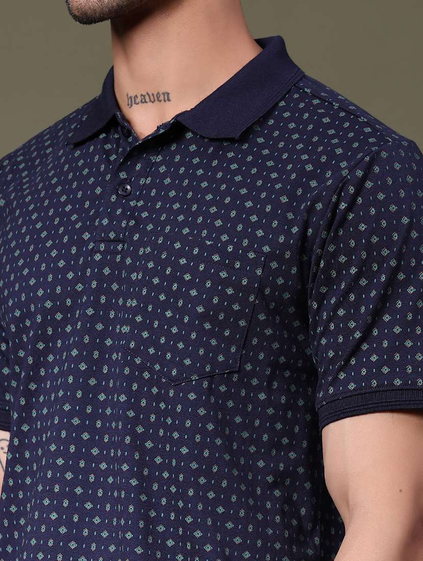 men printed short sleeve regular fit polo t-shirt - 21952265 -  Standard Image - 3