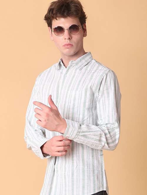 men striped long sleeve regular fit shirt - 21952272 -  Standard Image - 0