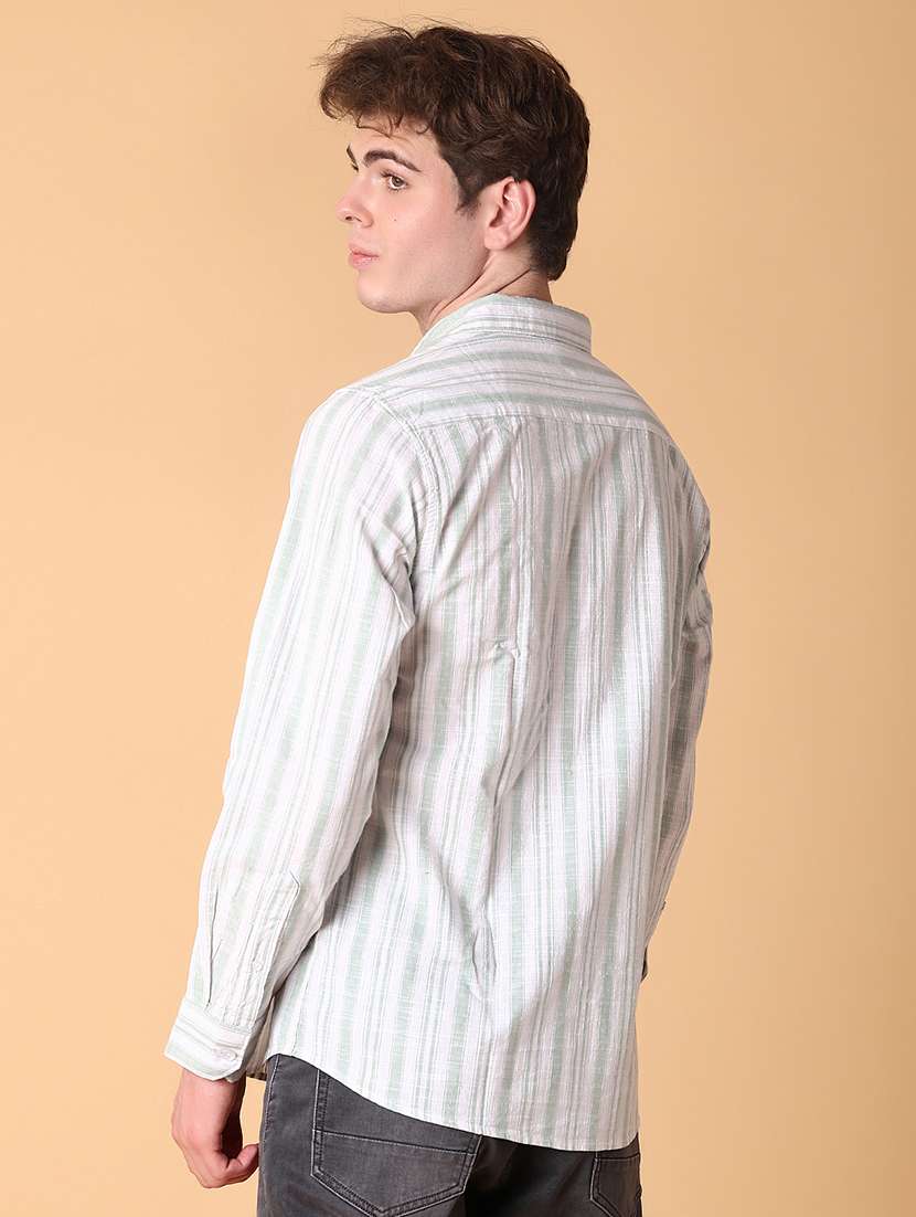 men striped long sleeve regular fit shirt - 21952272 -  Standard Image - 3