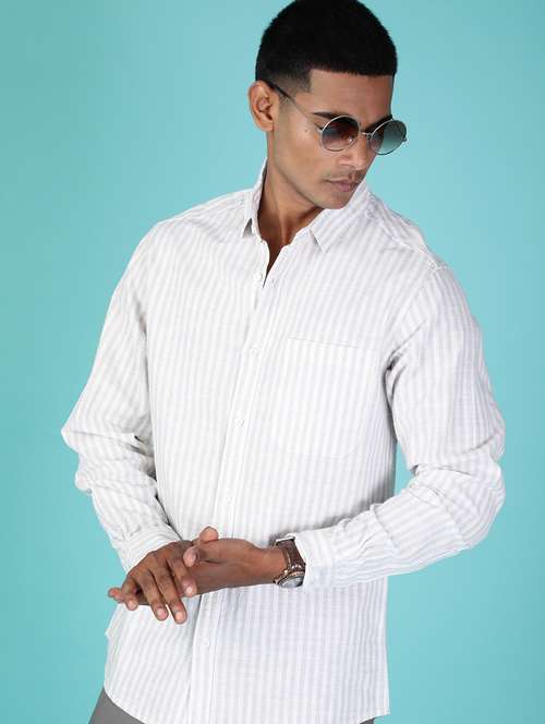 men striped long sleeve regular fit shirt - 21952273 -  Standard Image - 0