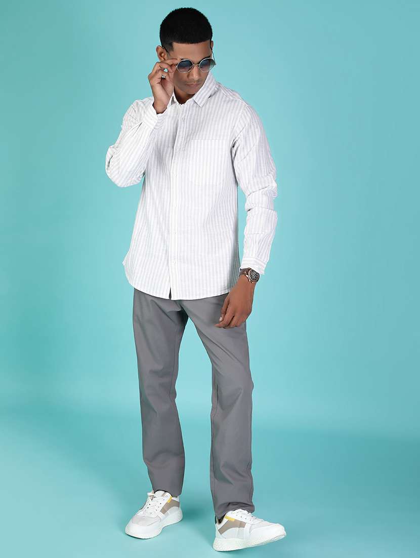 men striped long sleeve regular fit shirt - 21952273 -  Standard Image - 3