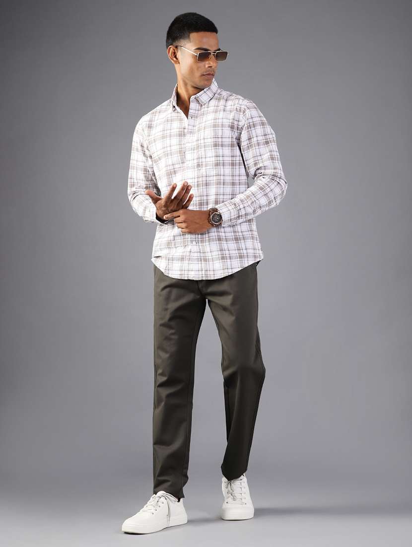 men checkered collared long sleeve shirt - 21952274 -  Standard Image - 3
