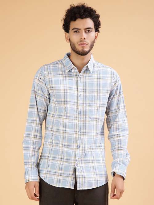 men checkered collared long sleeve shirt - 21952275 -  Standard Image - 0
