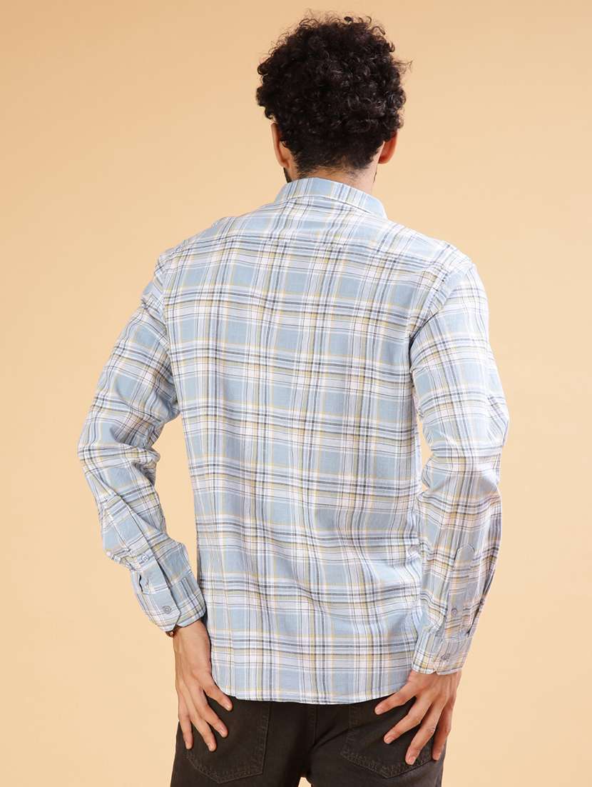 men checkered collared long sleeve shirt - 21952275 -  Standard Image - 3