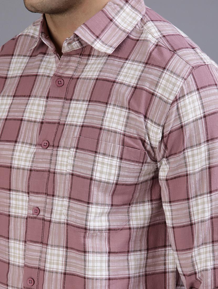 men checkered collared long sleeve shirt - 21952276 - Standard Image - 5