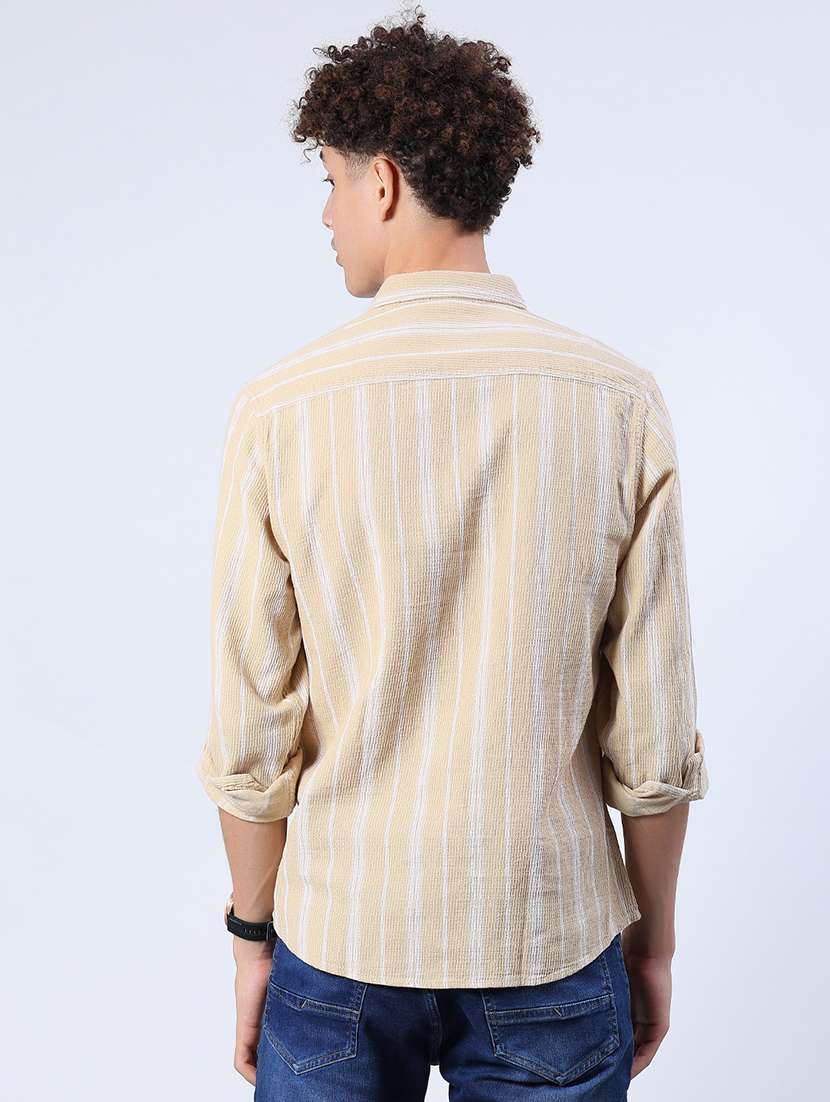 men striped collared long sleeve shirt - 21952322 -  Standard Image - 3