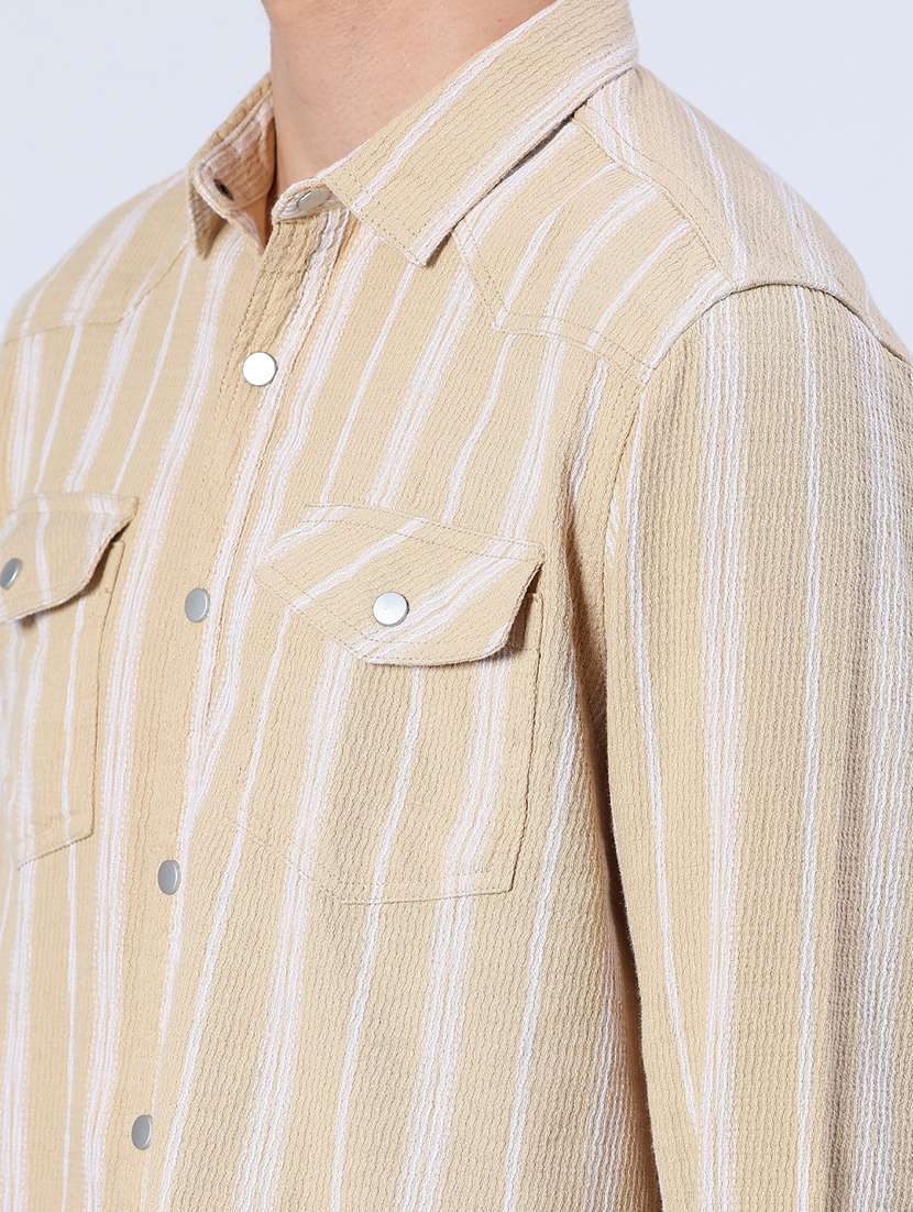 men striped collared long sleeve shirt - 21952322 -  Standard Image - 5