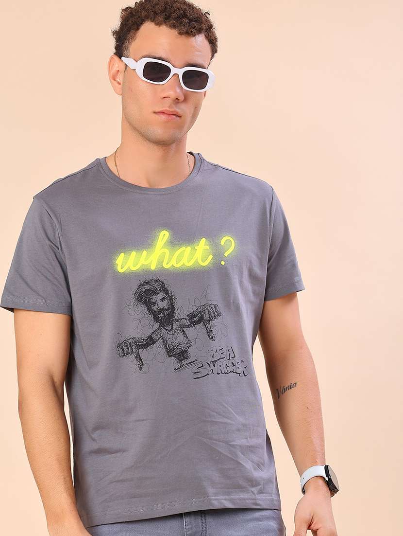 men printed short sleeve regular fit t-shirt