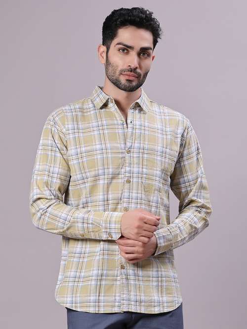 men checkered collared long sleeve shirt - 21952356 -  Standard Image - 0