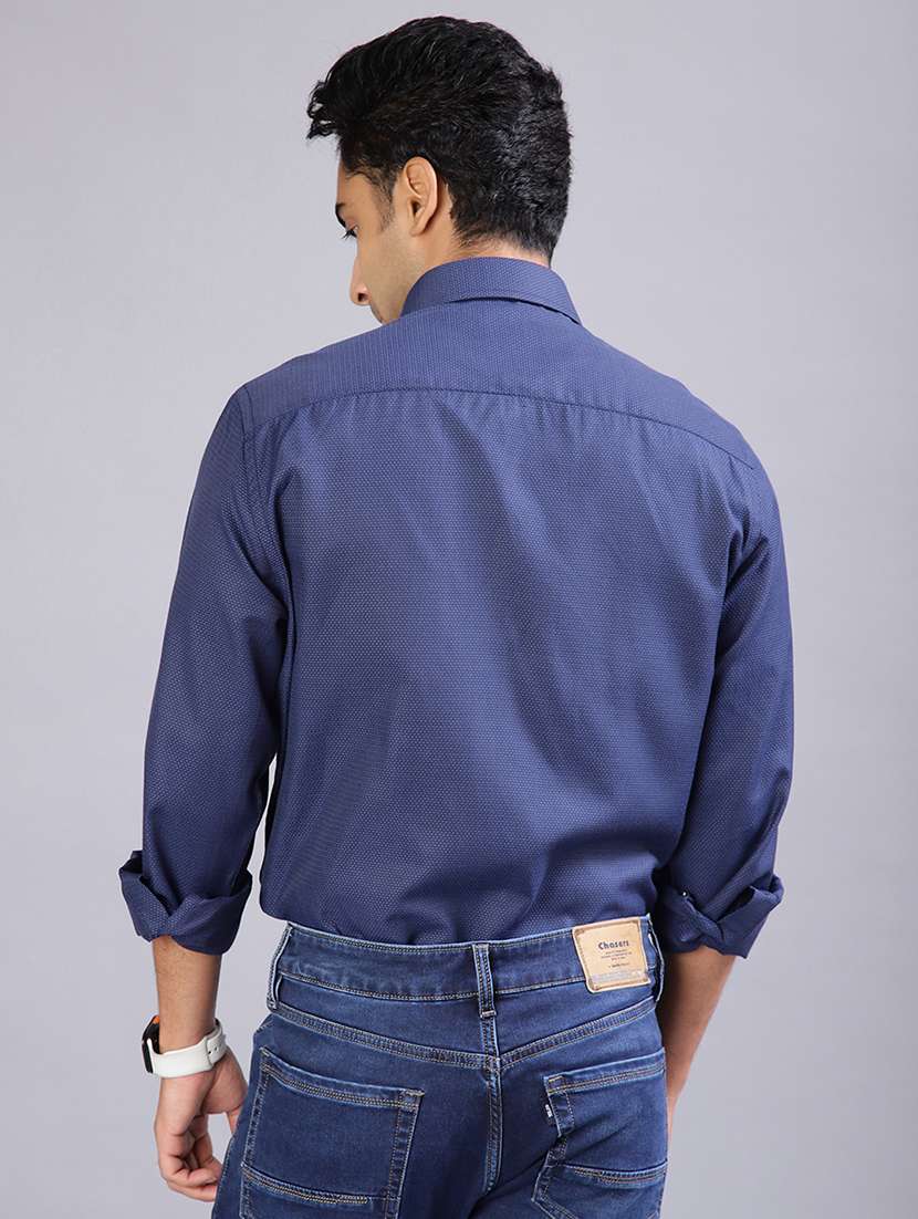 men solid long sleeve regular fit casual shirt - 21952358 - Standard Image - 3