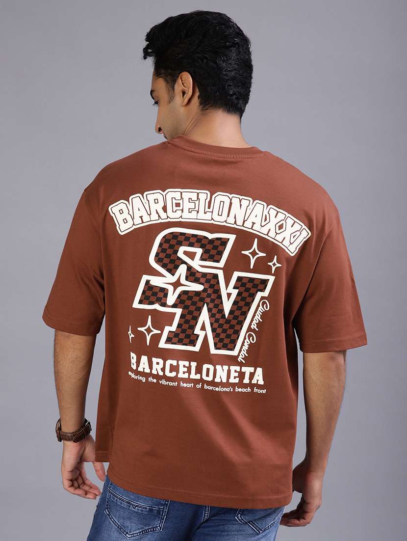 men printed short sleeve loose fit t-shirt