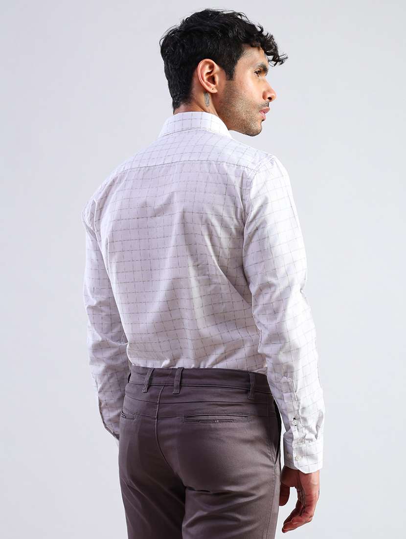 men checkered long sleeve regular fit formal shirt - 21952381 - Standard Image - 3