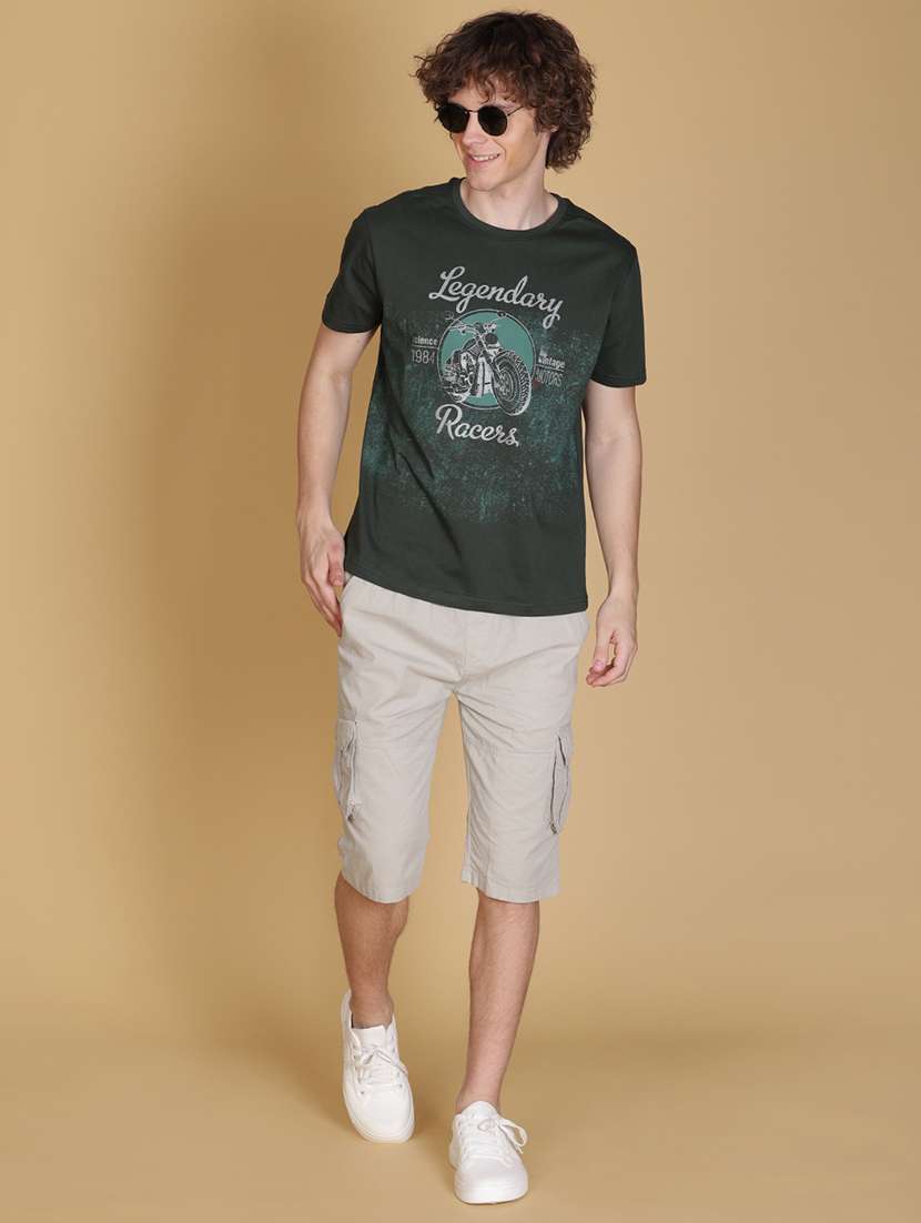 men front print round neck regular fit t-shirt - 21952394 -  Standard Image - 3