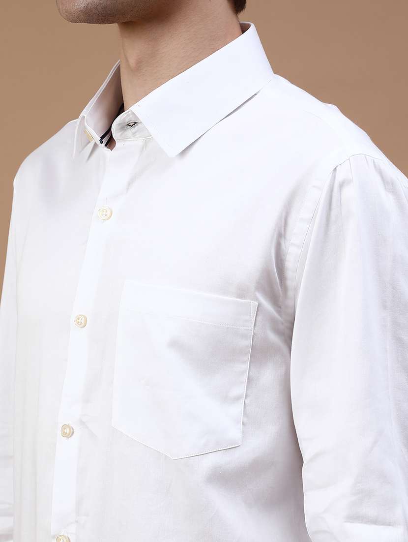 men solid collared long sleeve shirt - 21952420 -  Standard Image - 5