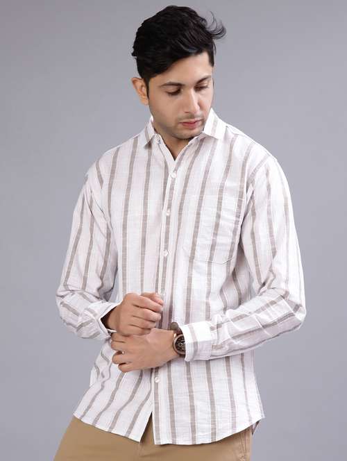 men striped collared long sleeve shirt - 21952444 -  Standard Image - 0