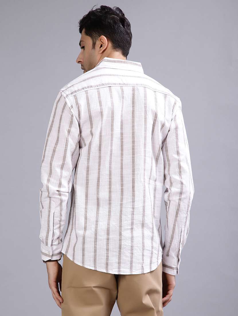 men striped collared long sleeve shirt - 21952444 -  Standard Image - 3