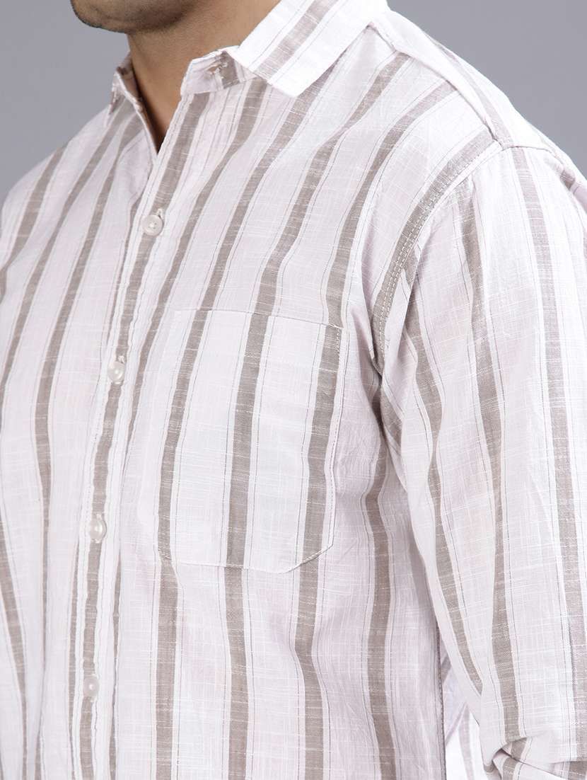 men striped collared long sleeve shirt - 21952444 -  Standard Image - 5