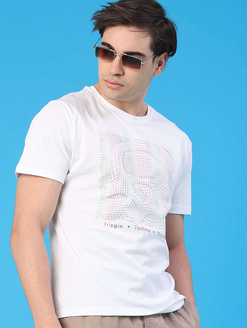 men printed short sleeve regular fit t-shirt