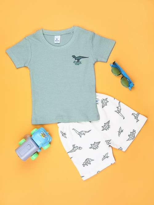 boys printed t-shirt and short co-ord set - 21953543 - Standard Image - 0