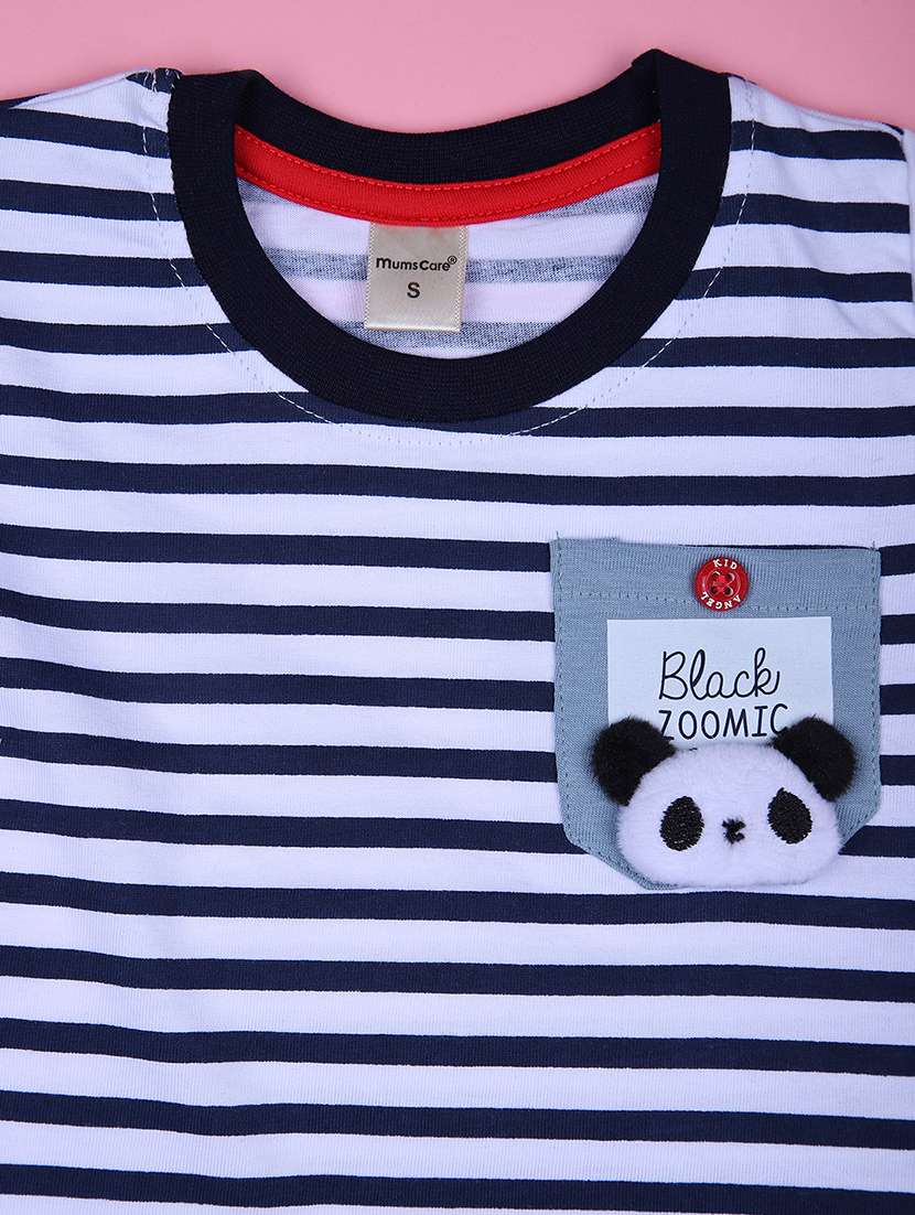 boys striped t-shirt & short twin set - 21953559 -  Standard Image - 3