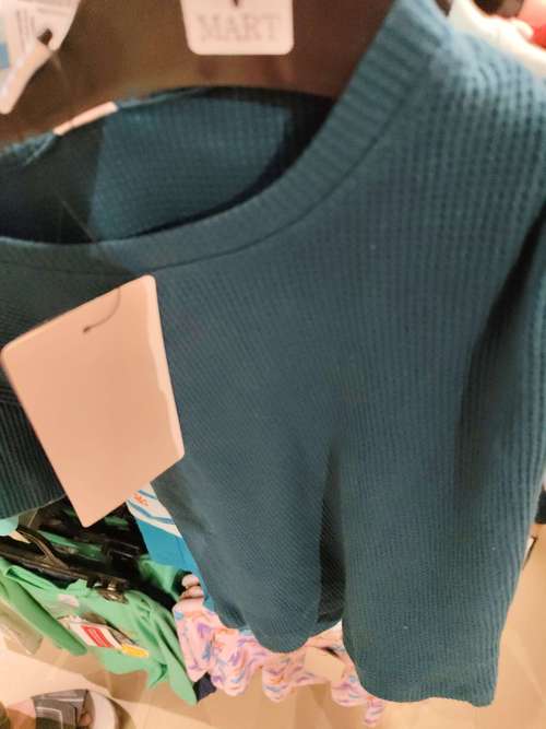teal waffle knit tshirt - 21953602 - Standard Image - 0