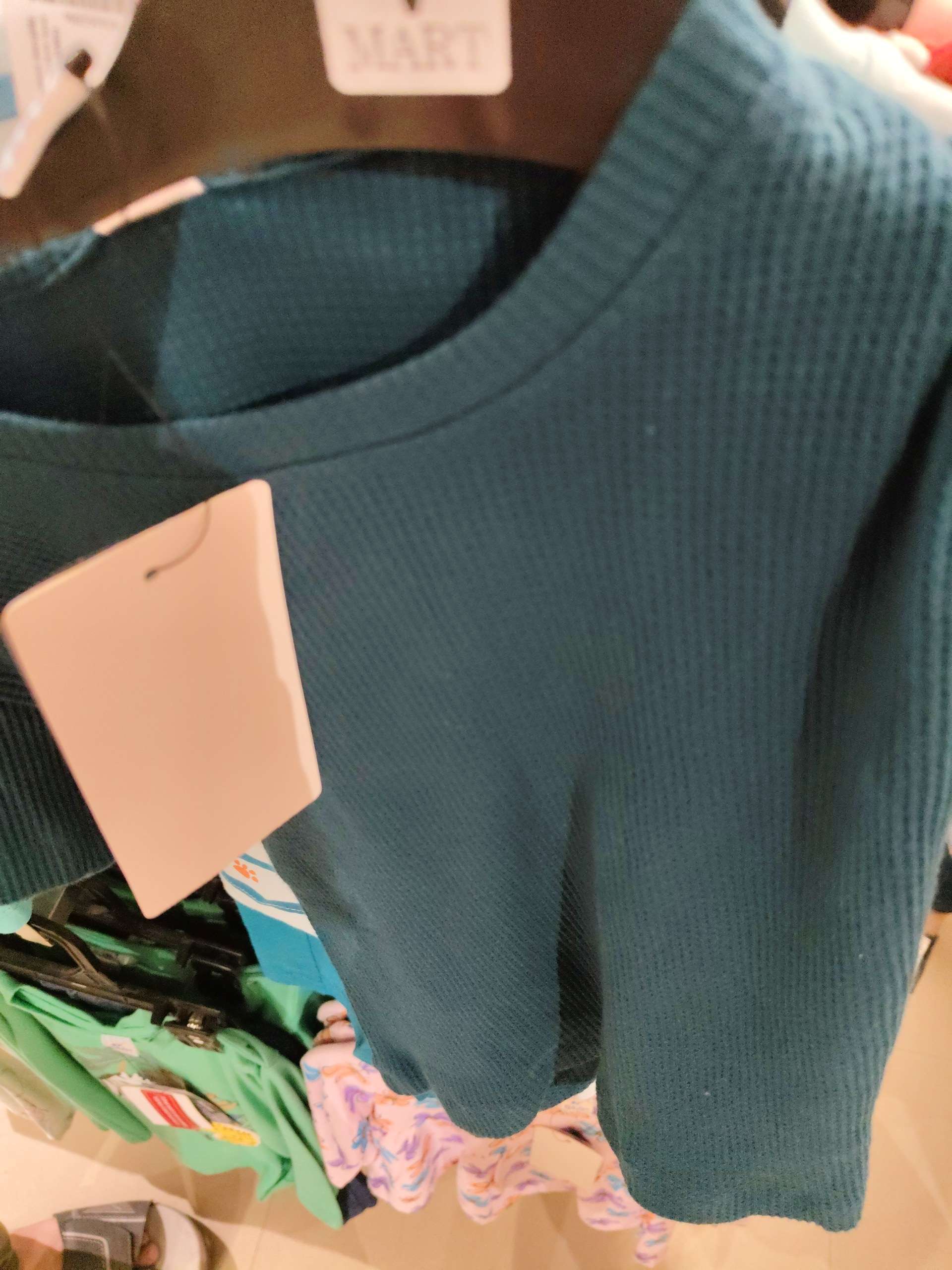 teal waffle knit tshirt - 21953602 - Zoom Image - 0