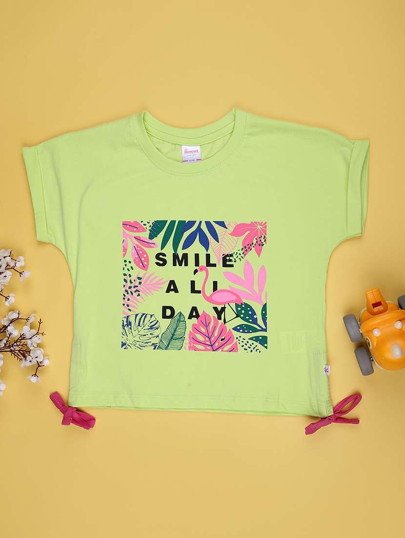 girls printed short sleeve tee