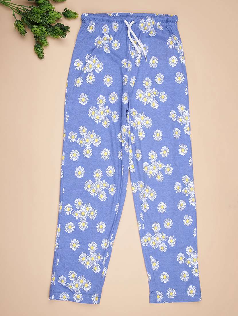 girls printed mid rise pyjama