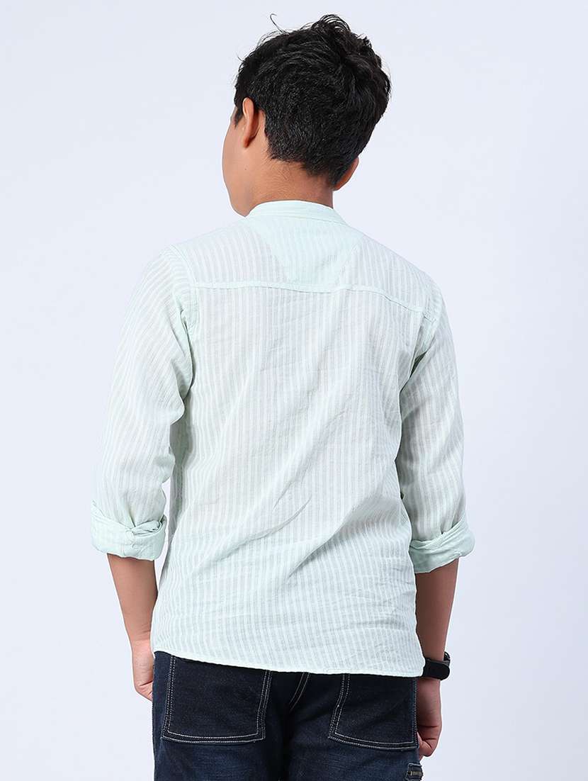 boys striped long sleeve short kurta - 21953867 -  Standard Image - 3